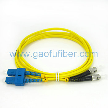Duplex ST-SC fiber optic patch cord