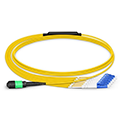 MTP Female to 6 LC UPC Duplex 12 Fibers Type A LSZH OS2 Elite Breakout Cable